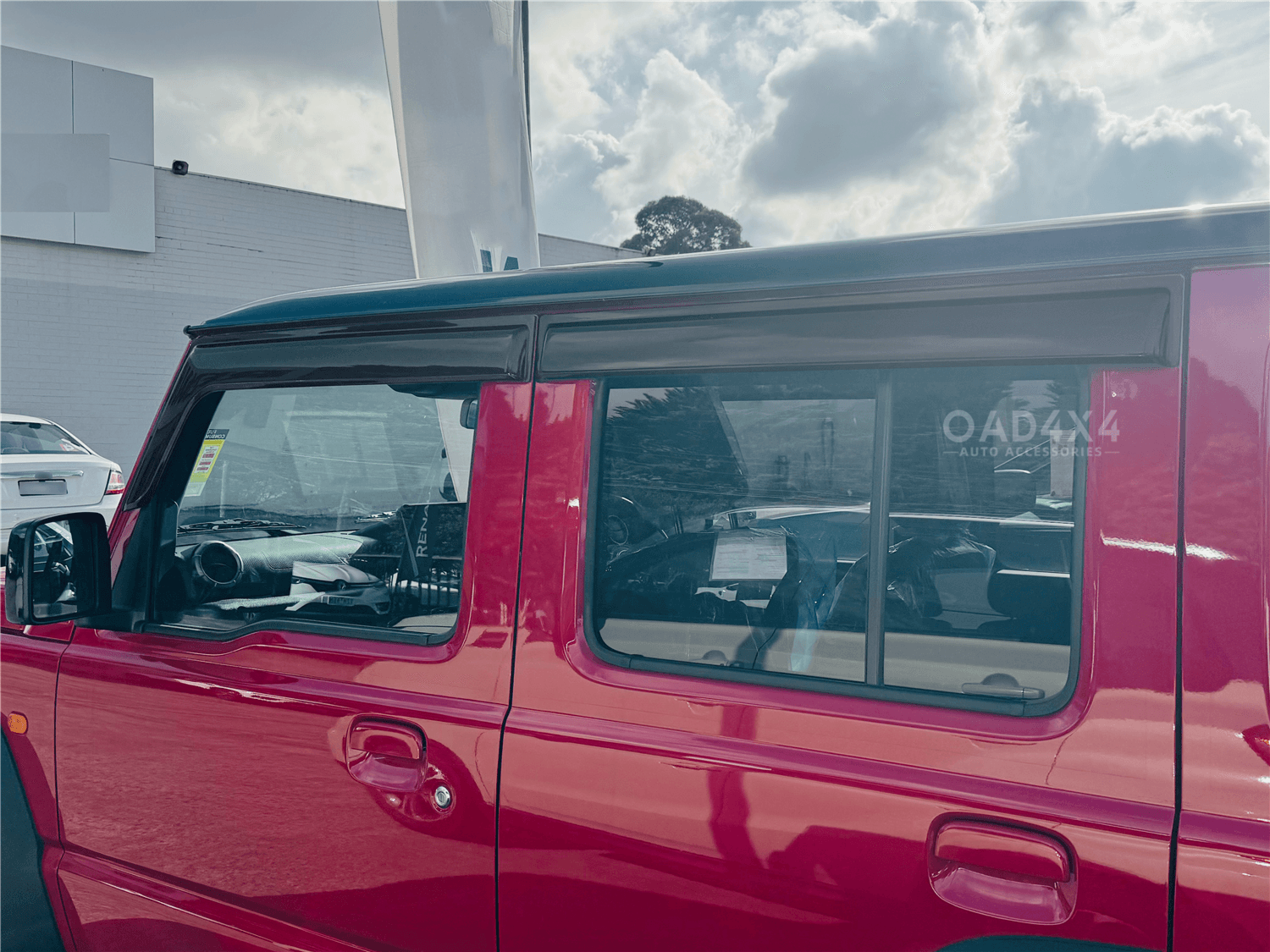 Window Visors / Vent Guards For Suzuki Jimny 1998-2018 – Transparent Black, Acrylic, Set