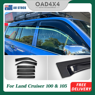 Widened Luxury 6pcs Weathershields For Toyota LandCruiser Land Cruiser 100/105 LC100/105 1998-2007 Window Visor Weather Shields