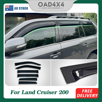 NEW Luxury 6pcs Weathershields Weather Shields For Toyota LandCruiser Land Cruiser 200 LC200 2007-2021 Window Visor