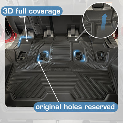 3rd / Third Row 5D TPE Floor Mats for Toyota Land Cruiser 300 7seats 2021+ Floor Mat Liner for Landcruiser 300 LC300