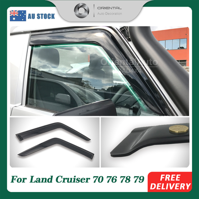 Luxury 2pcs Weather Shields Weathershields Window Visor for Toyota Land Cruiser LandCruiser 70 76 78 79 LC70 LC76 LC78 LC79 2007-Onwards