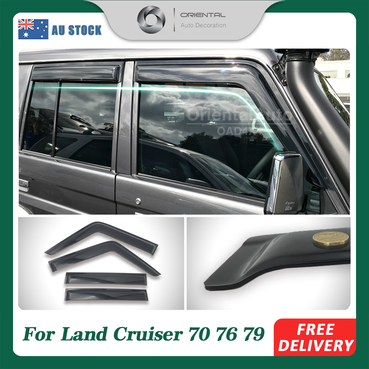 Luxury Weathershields Weather Shields Window Visor For Toyota Land Cruiser LandCruiser 70 76 79 LC70 LC76 LC79 2007-2023