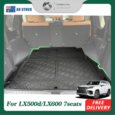 3D TPE Boot Mat for Lexus LX500d LX600 7 seats 2021-Onwards Cargo Mat Trunk Mat Boot Liner