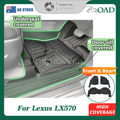 Floor Mats for Lexus LX570 2008-2012 Tailored TPE 5D Door Sill Covered Floor Mat Liner