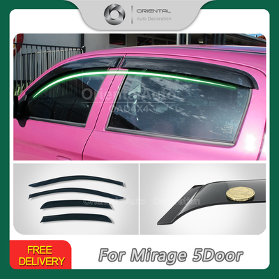 Premium Weathershields For Mitsubishi Mirage 5D 2012+ Weather Shields Window Visor
