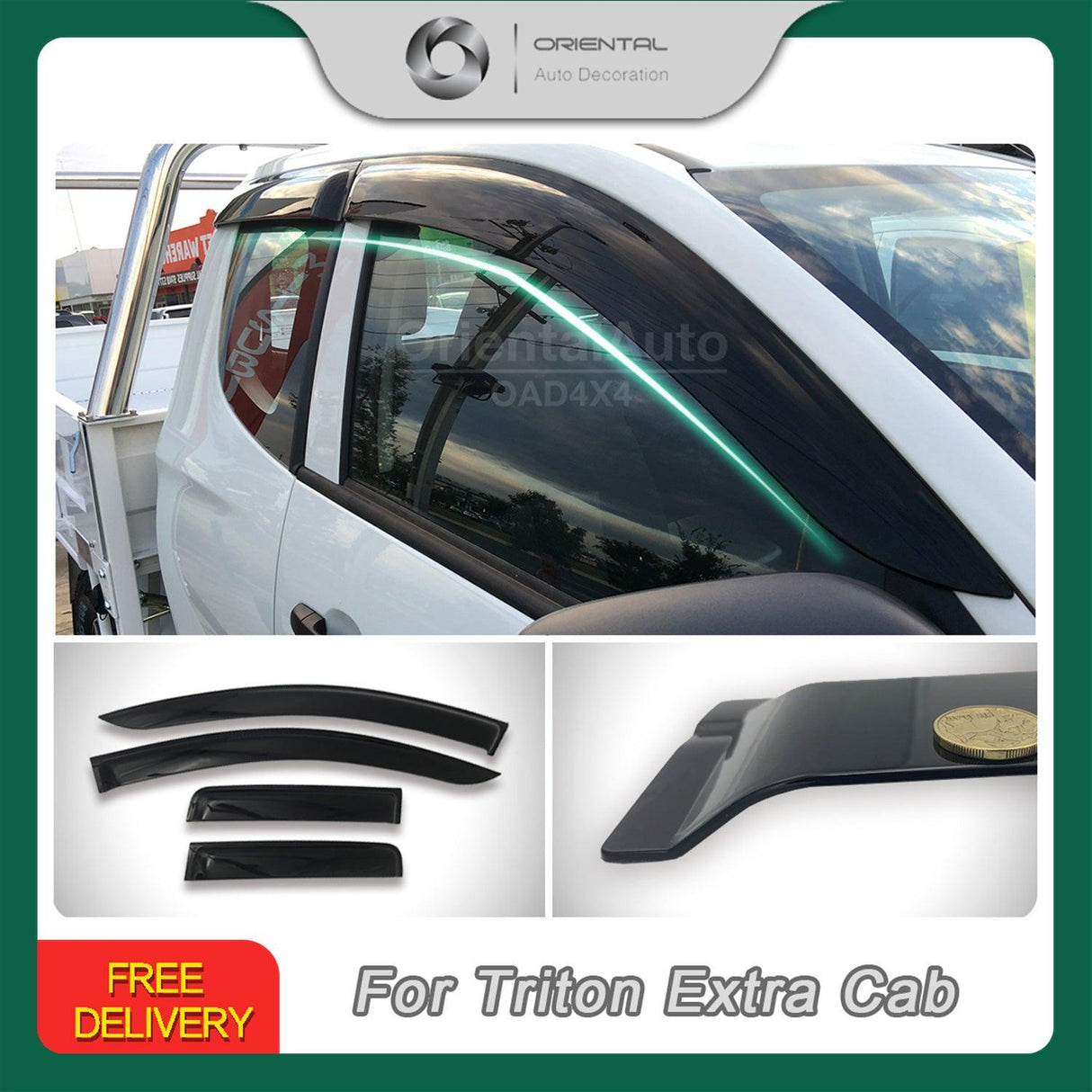 Injection Weather Shields for Mitsubishi Triton MQ MR Extra Cab 2015-2024