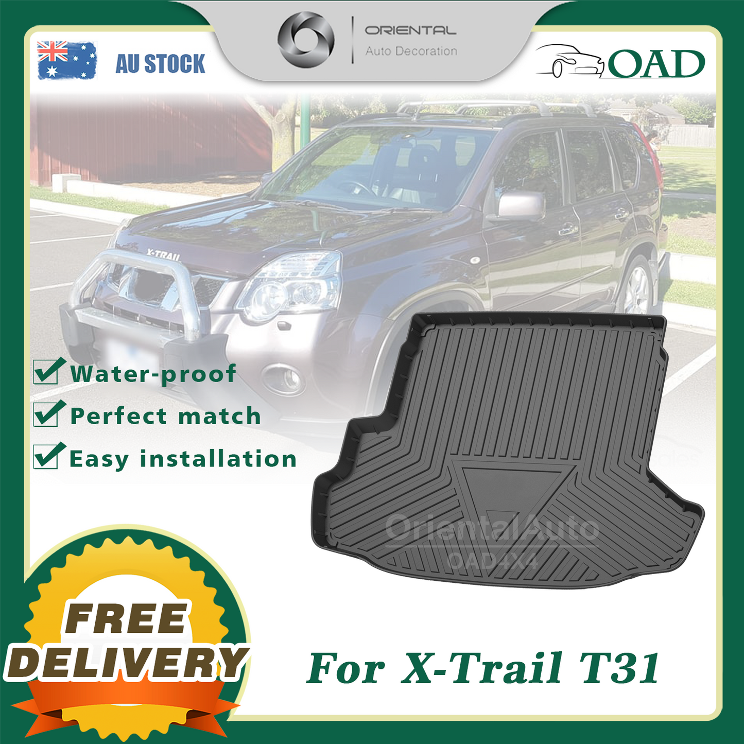 3D TPE Boot Mat for Nissan X-Trail T31 2007-2013 Cargo Mat Trunk Mat Boot Liner for XTrail
