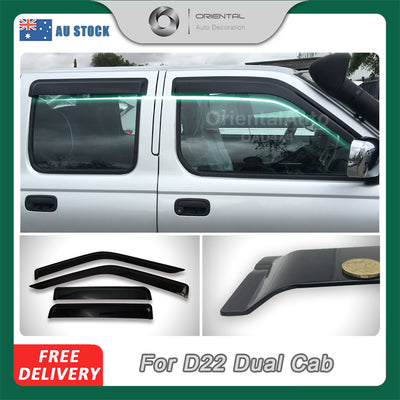 Injection Weathershields Weather Shields Window Visor For Nissan Navara D22 Dual Cab 1997-2015