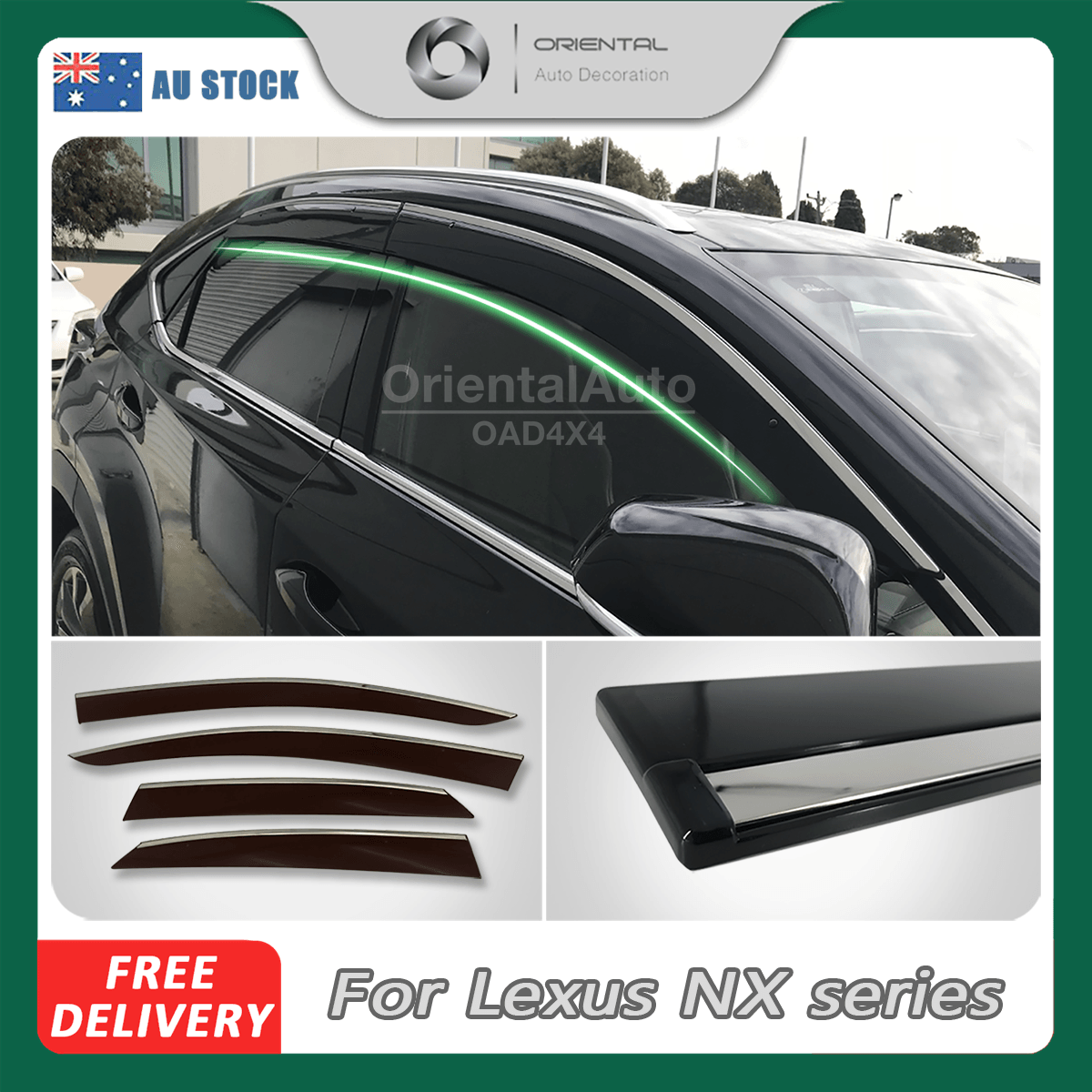 Stainless Edge Weather Shields for Lexus NX Series 2014-2021