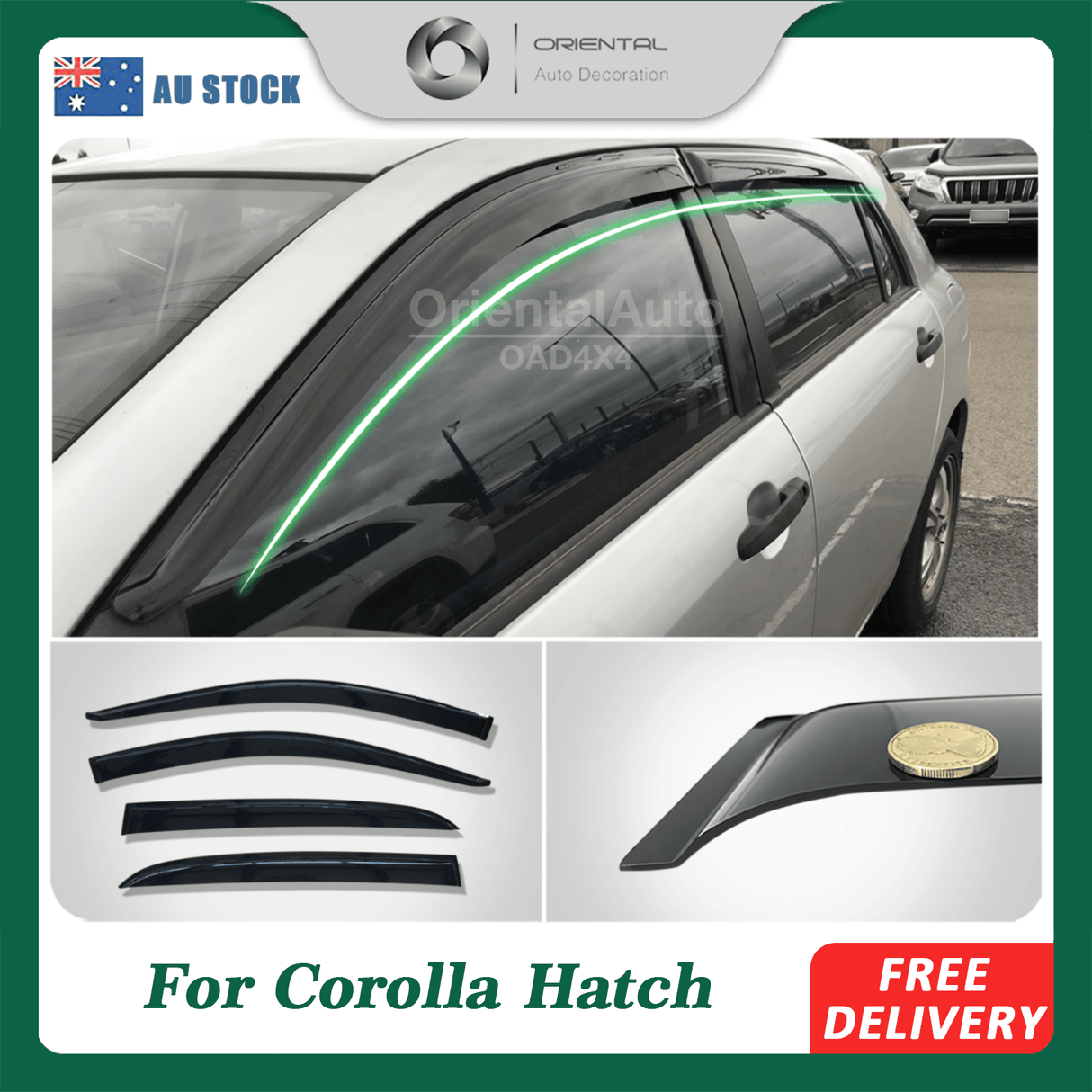 Weather Shields for Toyota Corolla Hatch 2001-2007