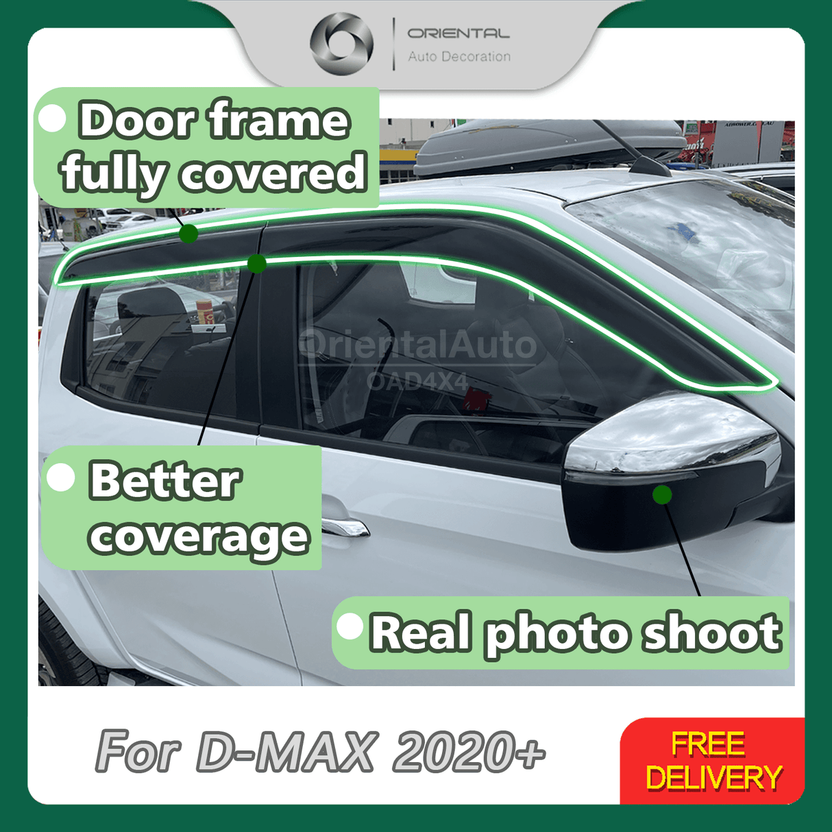 Injection Weather Shields for ISUZU DMAX D-MAX Dual Cab 2020-onwards