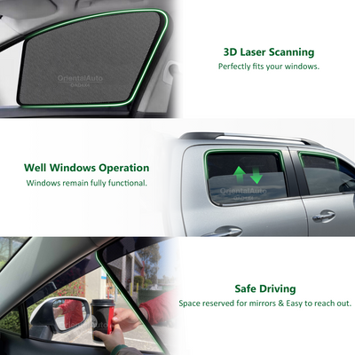 6PCS Magnetic Sun Shade for Toyota Fortuner 2015+ Window Sun Shades UV Protection Mesh Cover