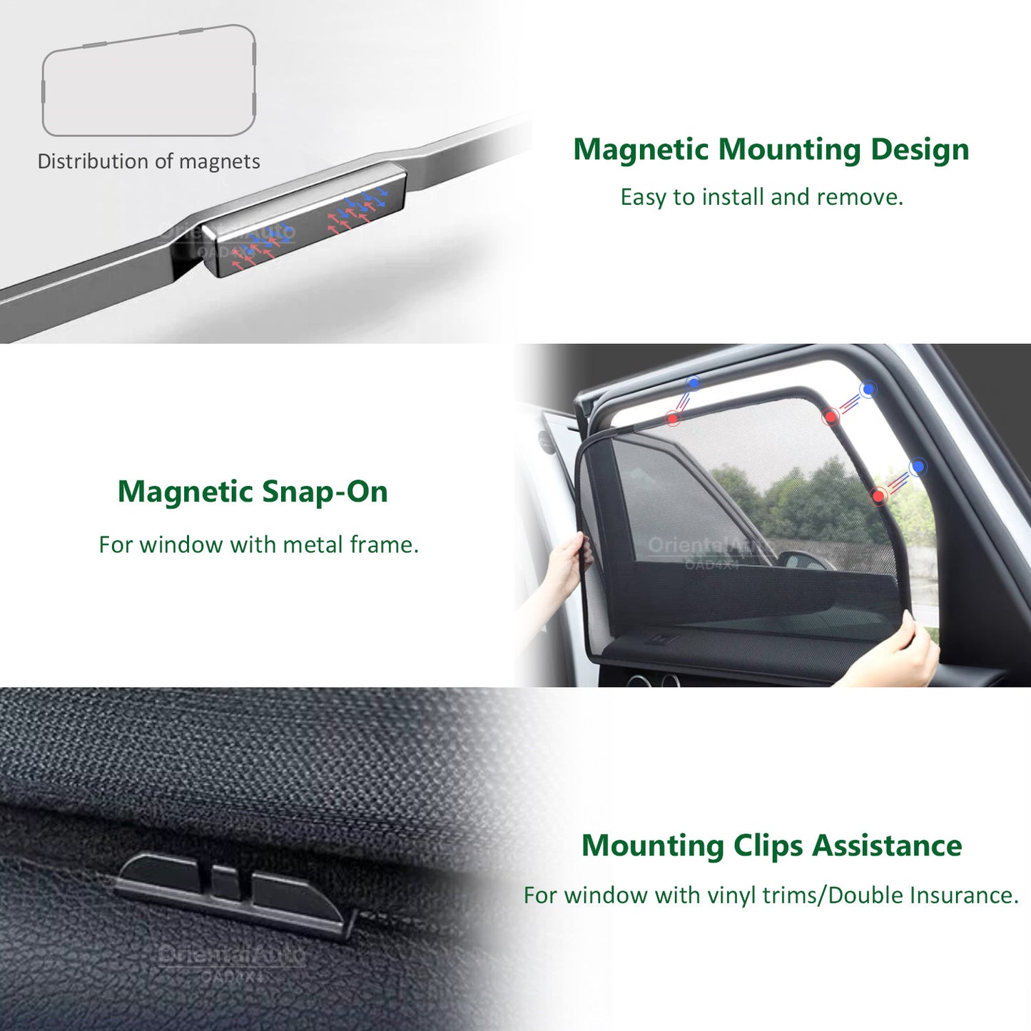 Rear 2PCS Magnetic Sun Shade for Nissan Navara D40 Dual Cab Window Sun Shades UV Protection Mesh Cover