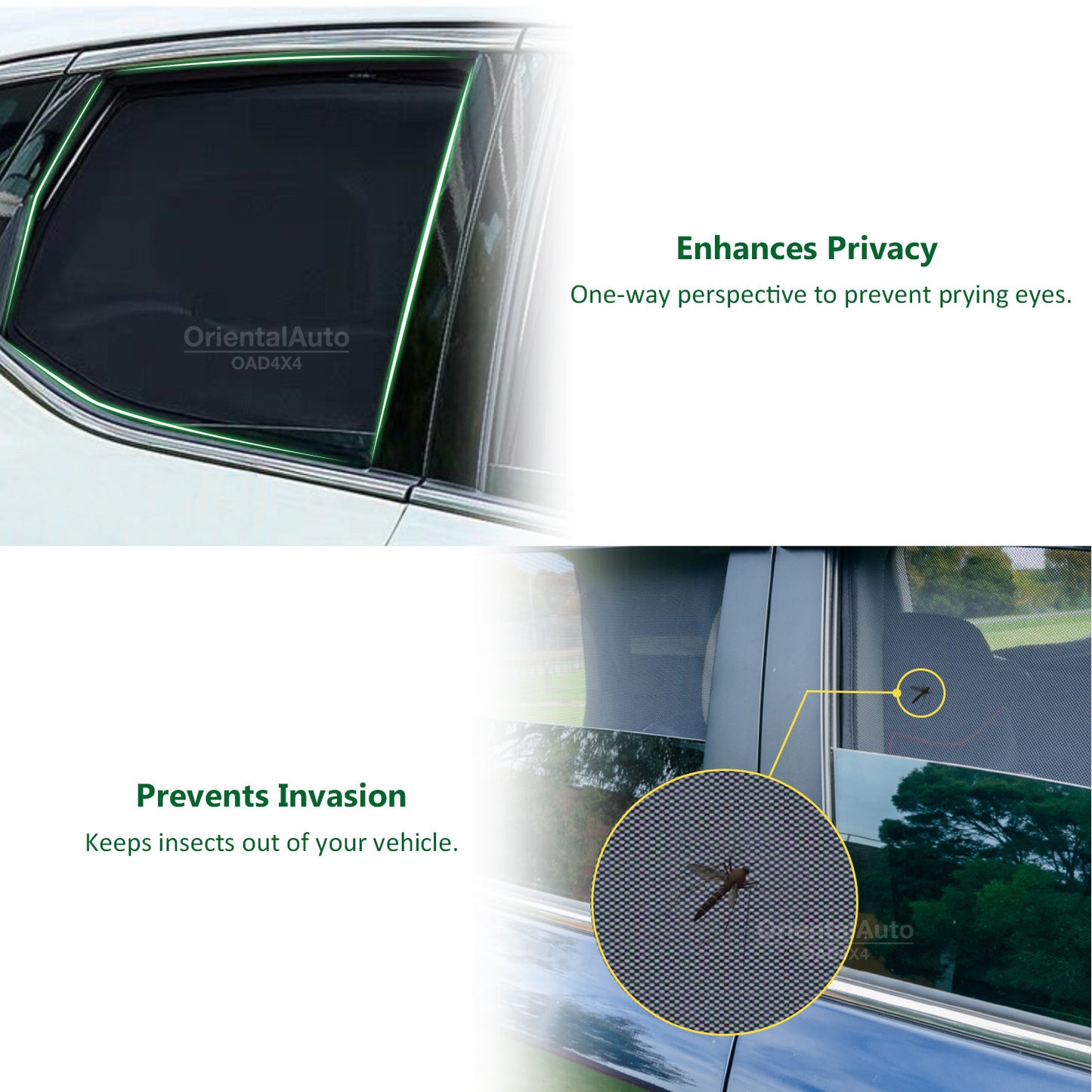 4PCS Magnetic Sun Shade for Hyundai Kona 2017-2023 Window Sun Shades UV Protection Mesh Cover