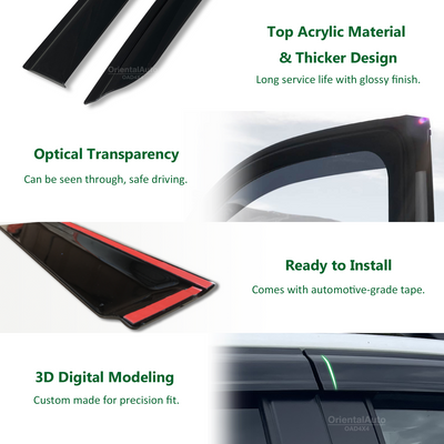 Injection Weather Shields & Stainless Door Sills For Volkswagen All-New Amarok Dual Cab NF Series 2023+ MY23 Weathershields Window Visor Scuff Plates