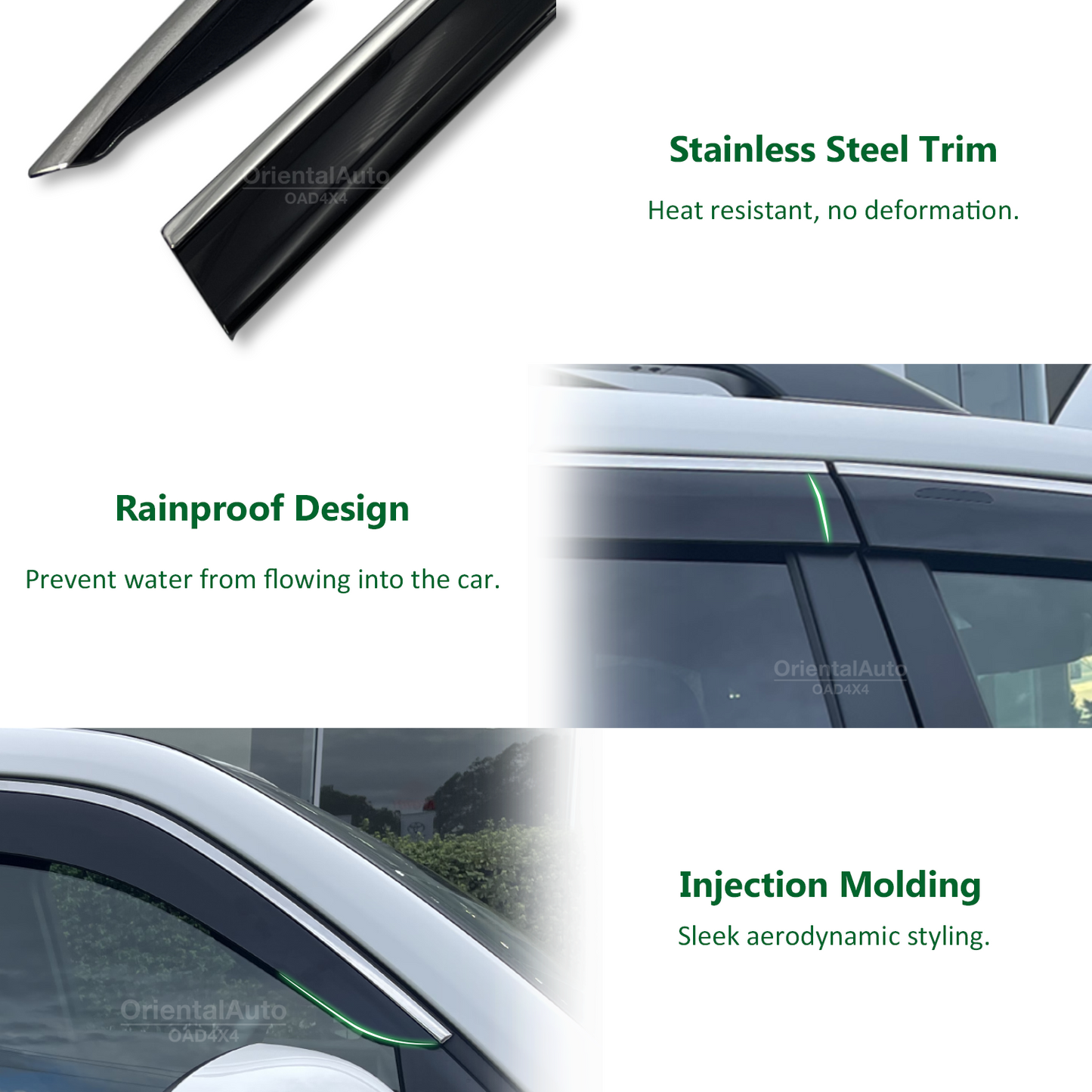 Injection Stainless 6pcs Weathershield & Injection Modeling Bonnet Protector for Toyota RAV4 2019-Onwards Weather Shields Window Visor + Hood Protector Bonnet Guard for RAV 4