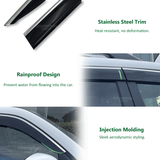 Stainless Edge Weather Shields for Volkswagen Jetta 2011-2019