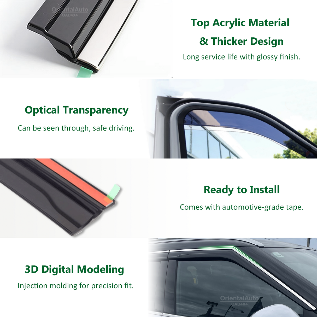 Injection Stainless Weather Shields for MG HS 2024-Onwards 6PCS
