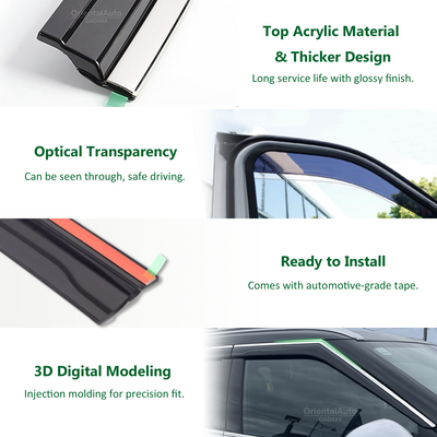 Injection 6pcs Stainless Weathershields & 3D Cargo Mat For Toyota Corolla Cross Hybrid 2022-Onwards Weather Shields Window Visor Boot Mat
