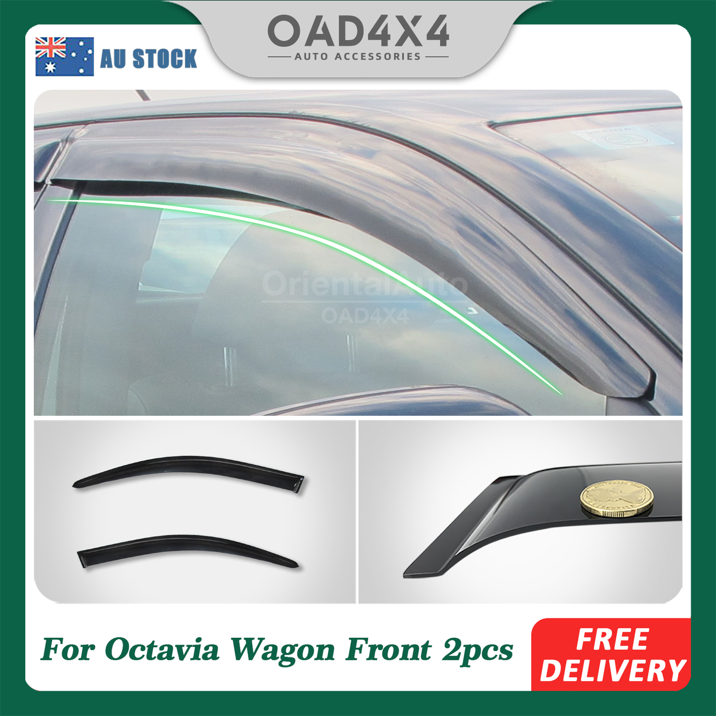 Premium 2pcs Weather Shields For Skoda Octavia Wagon 2007-2013 Weathershields Window Visors