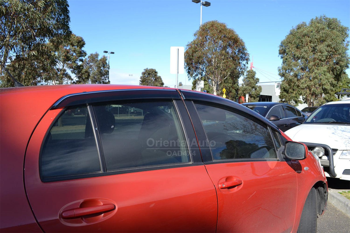 Chrome Edge Weather Shields for Toyota Yaris Hatch 2005-2011