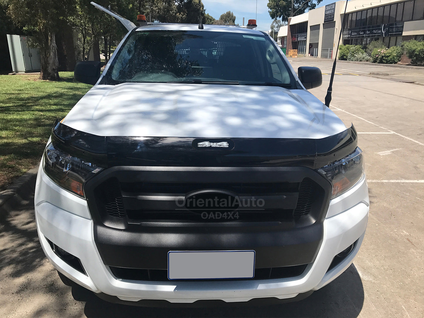 Injection Bonnet Protector & Premium Weathershield for Ford Ranger Single/Extra Cab 2016-2022 Weather Shields Window Visor + Hood Protector Bonnet Guard