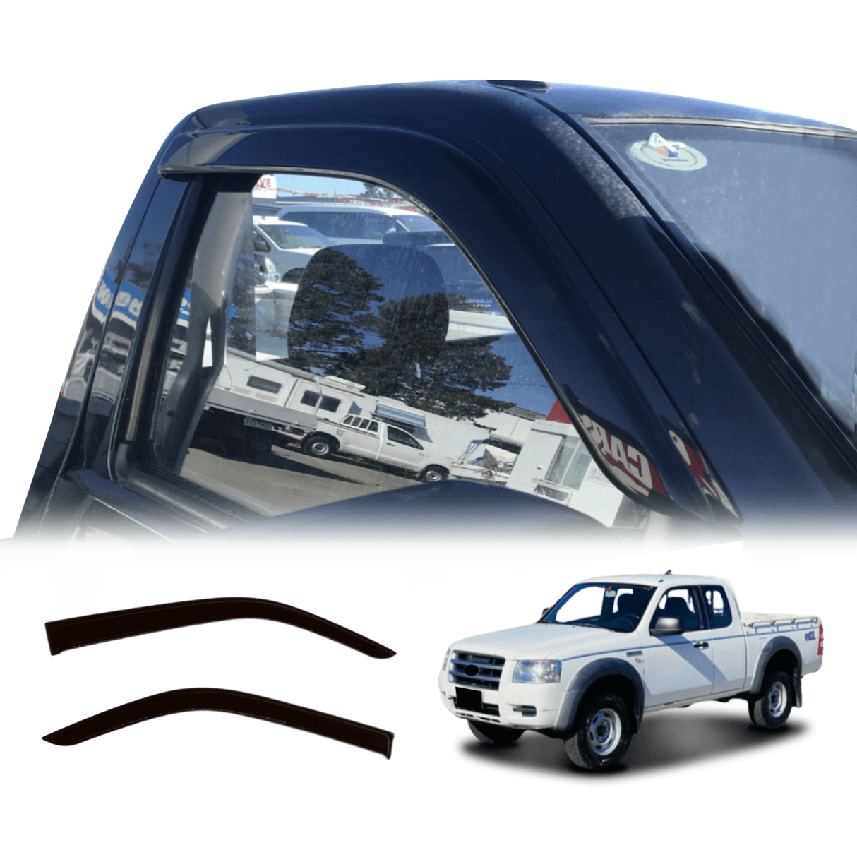 Weather Shields for Ford Ranger PJ PK Single / Extra Cab 2006-2011 2PCS