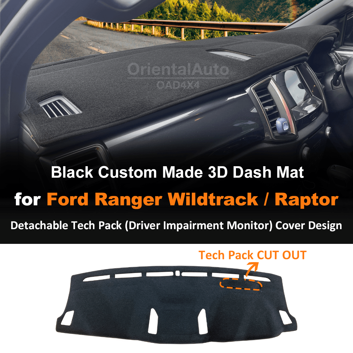 Injection Weather Shields & 3D Dash Mat For Ford Ranger Wildtrack / Ra