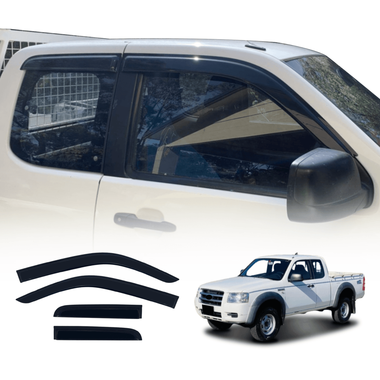 Weather Shields for Ford PJ PK Ranger Extra Cab 2006-2011
