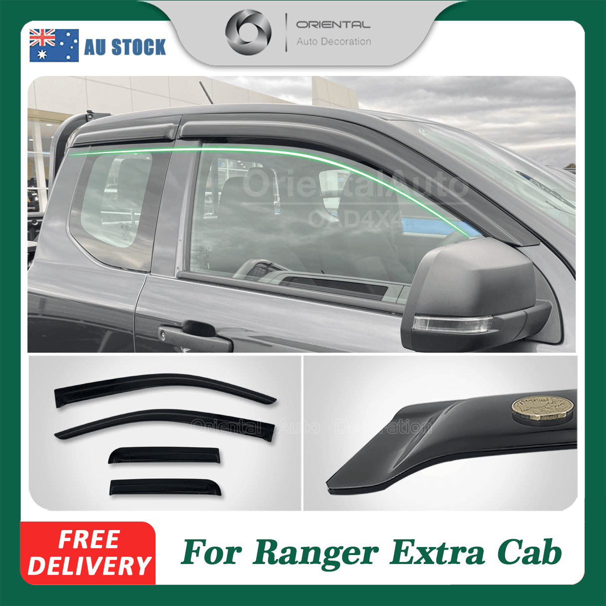 Weather Shields for Ford Ranger Next-Gen Extra Cab 2022-Onwards
