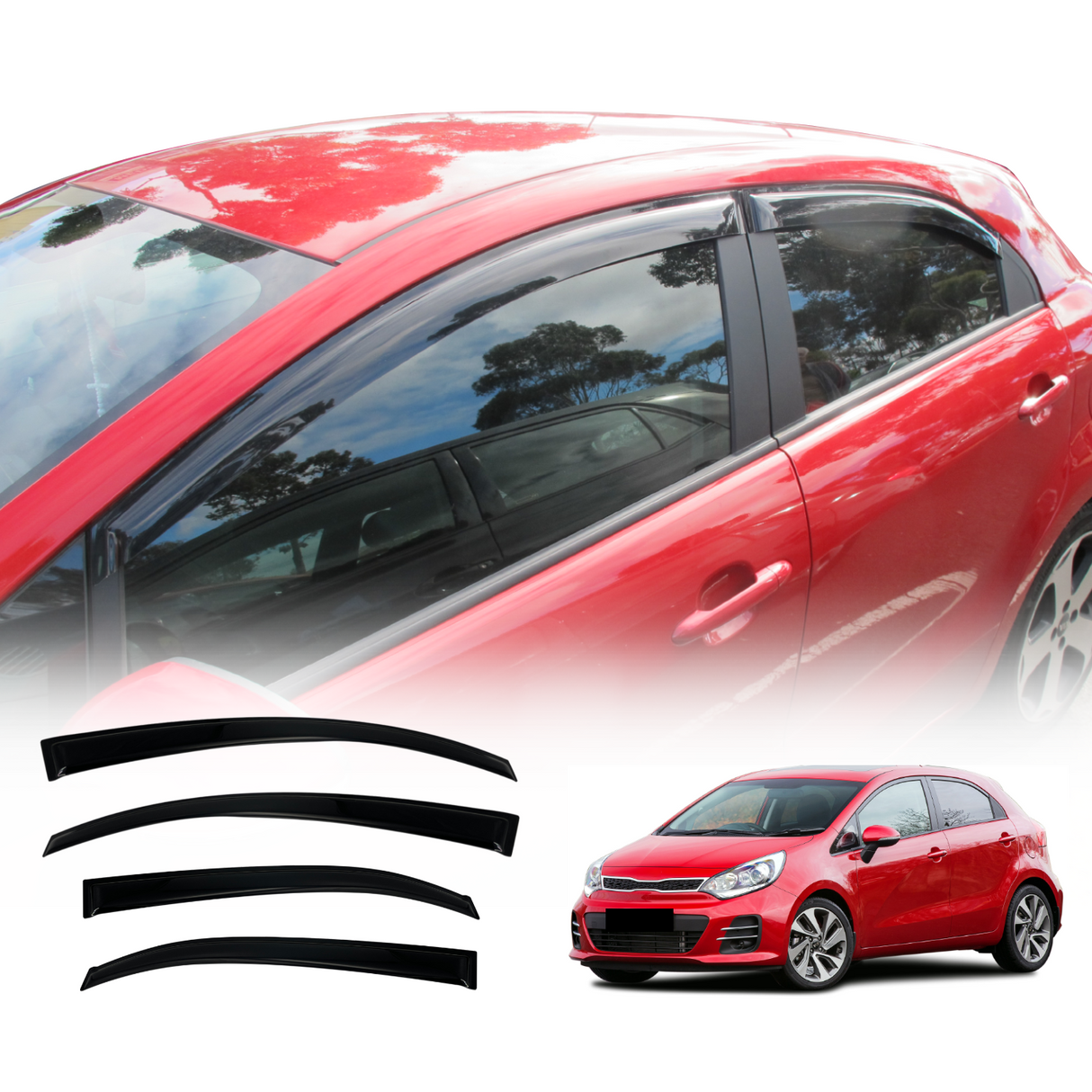 Weather Shields for Kia Rio UB Series Hatch 2011-2016