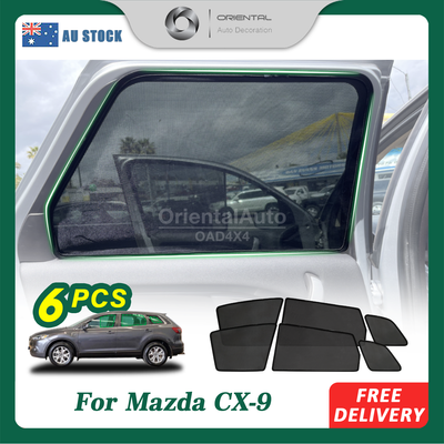 6PCS Magnetic Sun Shade for Mazda CX9 2007-2016 Window Sun Shades UV Protection Mesh Cover