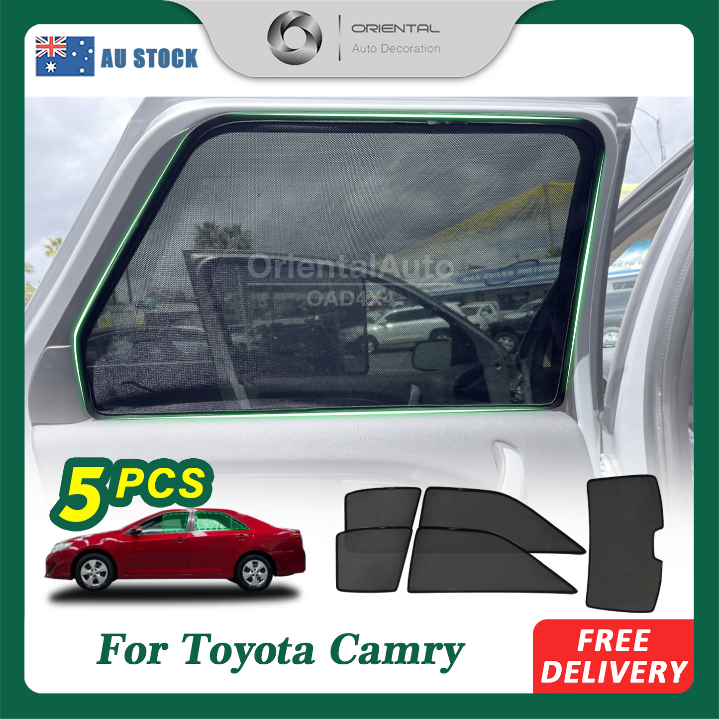 5PCS Magnetic Sun Shade for Toyota Camry 2012-2015 Window Sun Shades UV Protection Mesh Cover