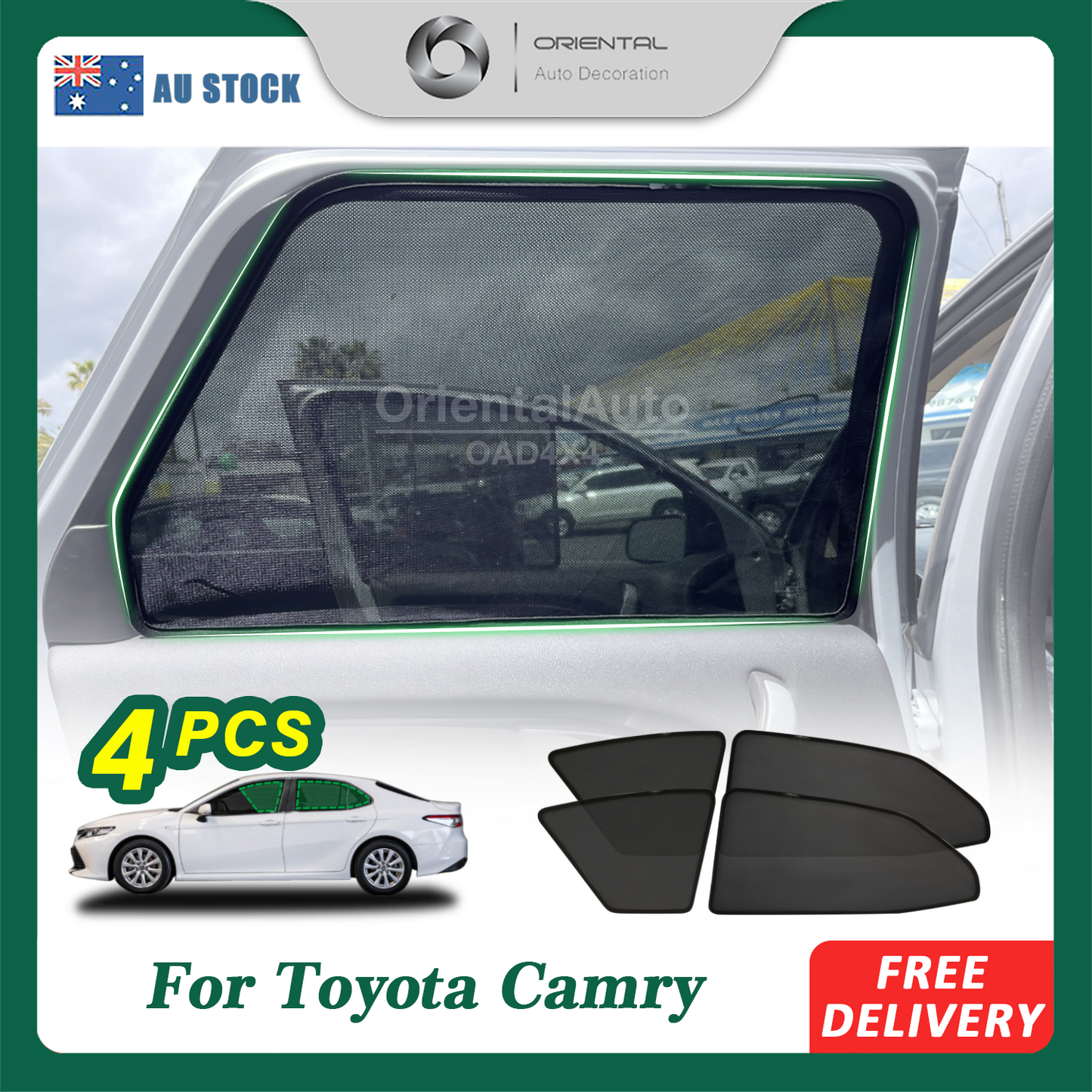 4PCS Magnetic Sun Shade for Toyota Camry 2017+ Window Sun Shades UV Protection Mesh Cover