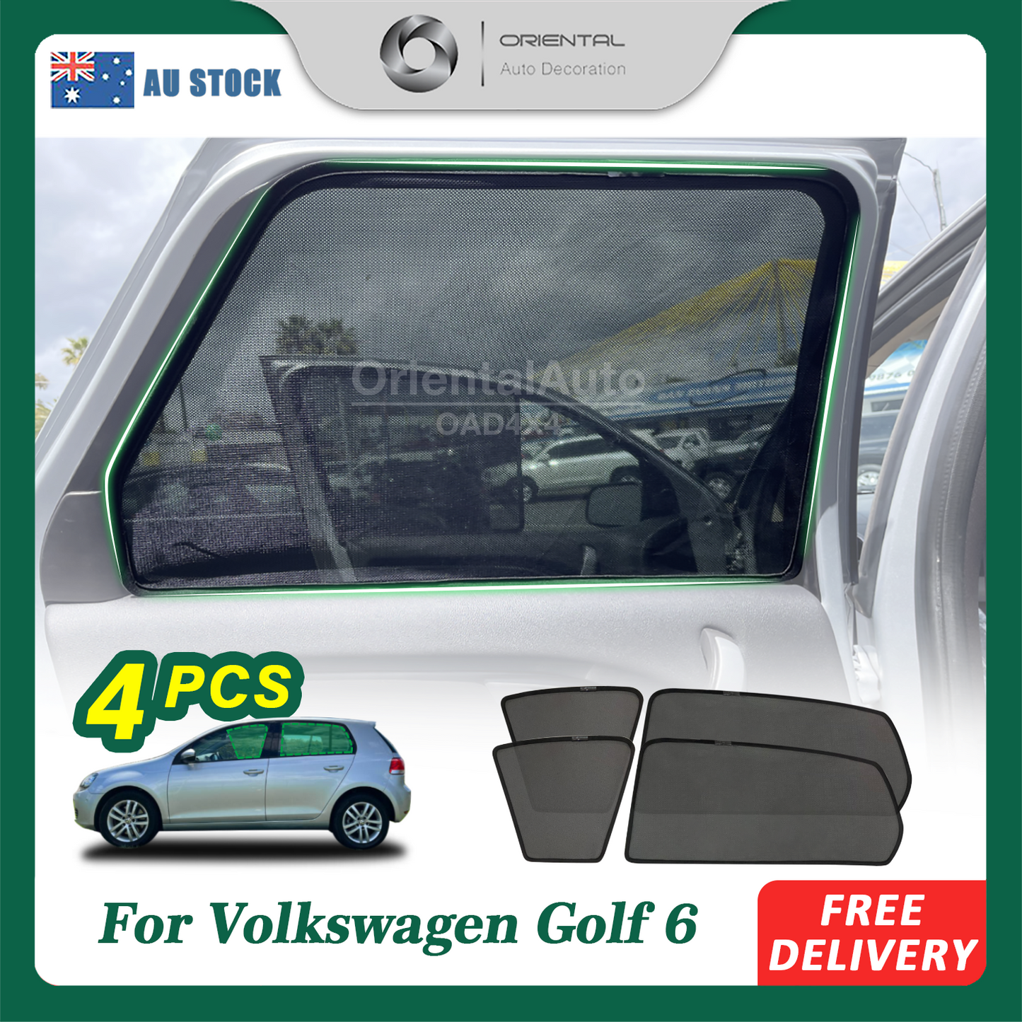 4PCS Magnetic Sun Shade for Volkswagen Golf 6th Gen MK6 2009-2013 Window Sun Shades UV Protection Mesh Cover