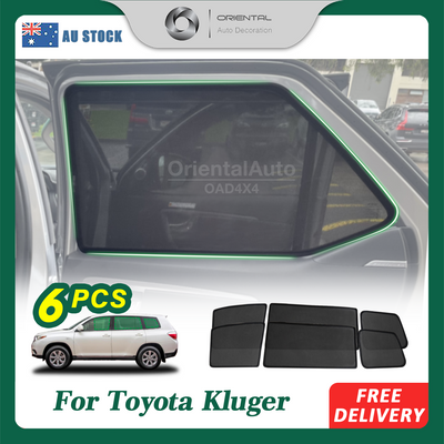 6PCS Magnetic Sun Shade for Toyota Kluger 2007-2013 Window Sun Shades UV Protection Mesh Cover
