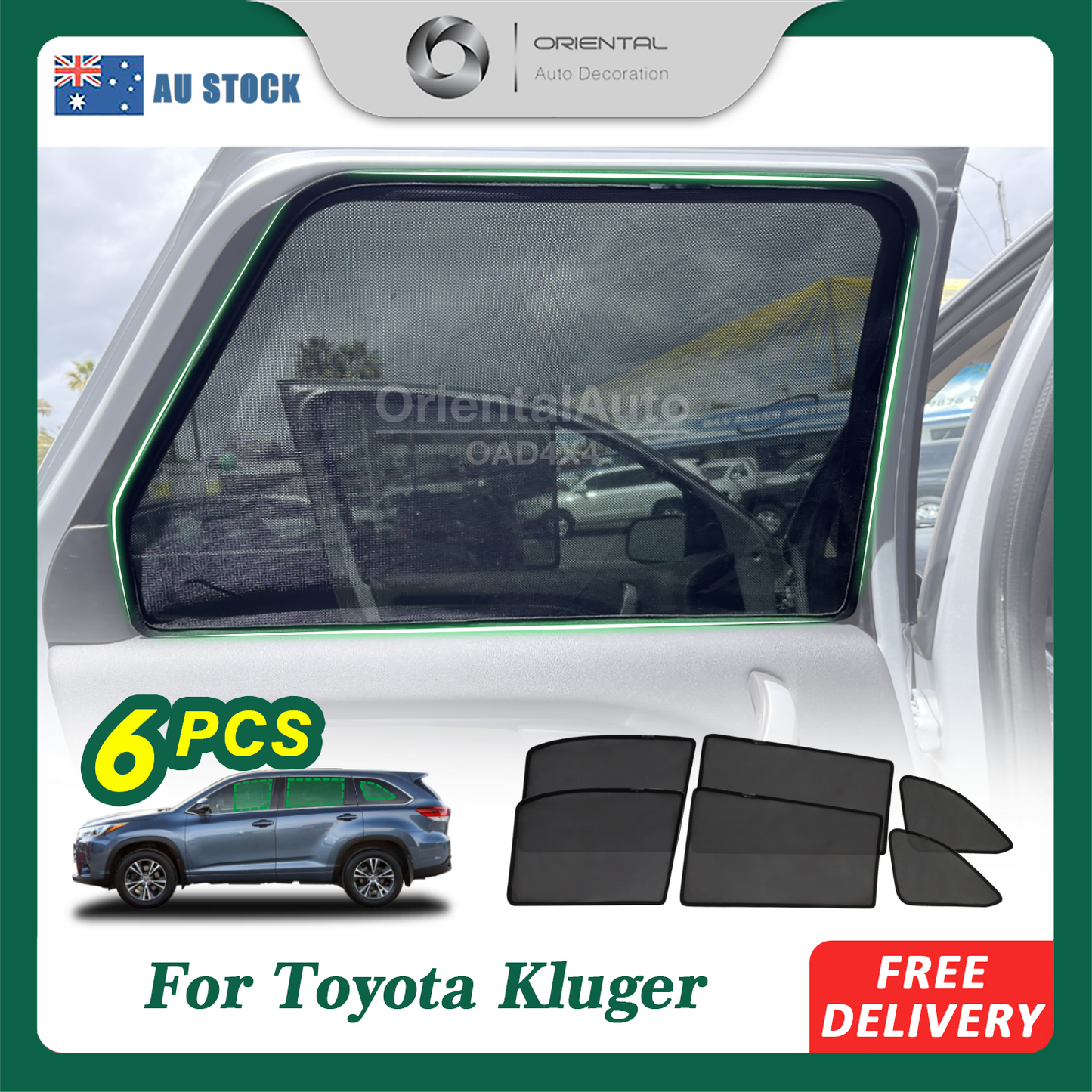 6PCS Magnetic Sun Shade for Toyota Kluger 2013-2020 Window Sun Shades UV Protection Mesh Cover