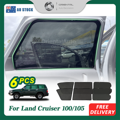 6PCS Magnetic Sun Shade for Toyota Landcruiser 100 105 Land Cruiser 100/105 LC100 LC105 1998-2007 Window Sun Shades UV Protection Mesh Cover