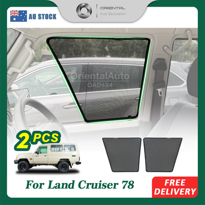 Front 2PCS Magnetic Sun Shade for Toyota LandCruiser Land Cruiser 78 LC78 Window Sun Shades UV Protection Mesh Cover