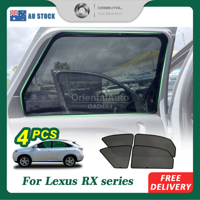 4PCS Magnetic Sun Shade for Lexus RX 270/350 /450H 2009-2015 Window Sun Shades UV Protection Mesh Cover