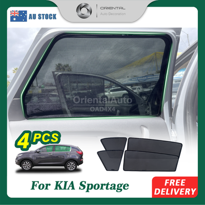 4PCS Magnetic Sun Shade for KIA Sportage SL Series 2010-2015 Window Sun Shades UV Protection Mesh Cover