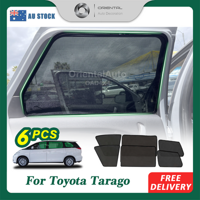 6PCS Magnetic Sun Shade for Toyota Tarago 2007+ Window Sun Shades UV Protection Mesh Cover