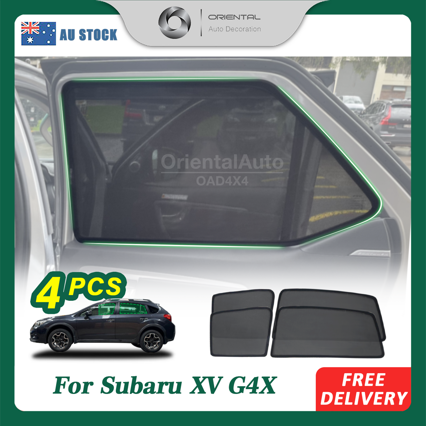 4PCS Magnetic Sun Shade for Subaru XV G4X 2011-2017 Window Sun Shades UV Protection Mesh Cover