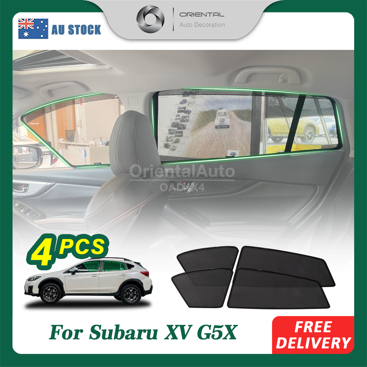 4PCS Magnetic Sun Shade for Subaru XV G5X 2017-Onwards Window Sun Shades UV Protection Mesh Cover