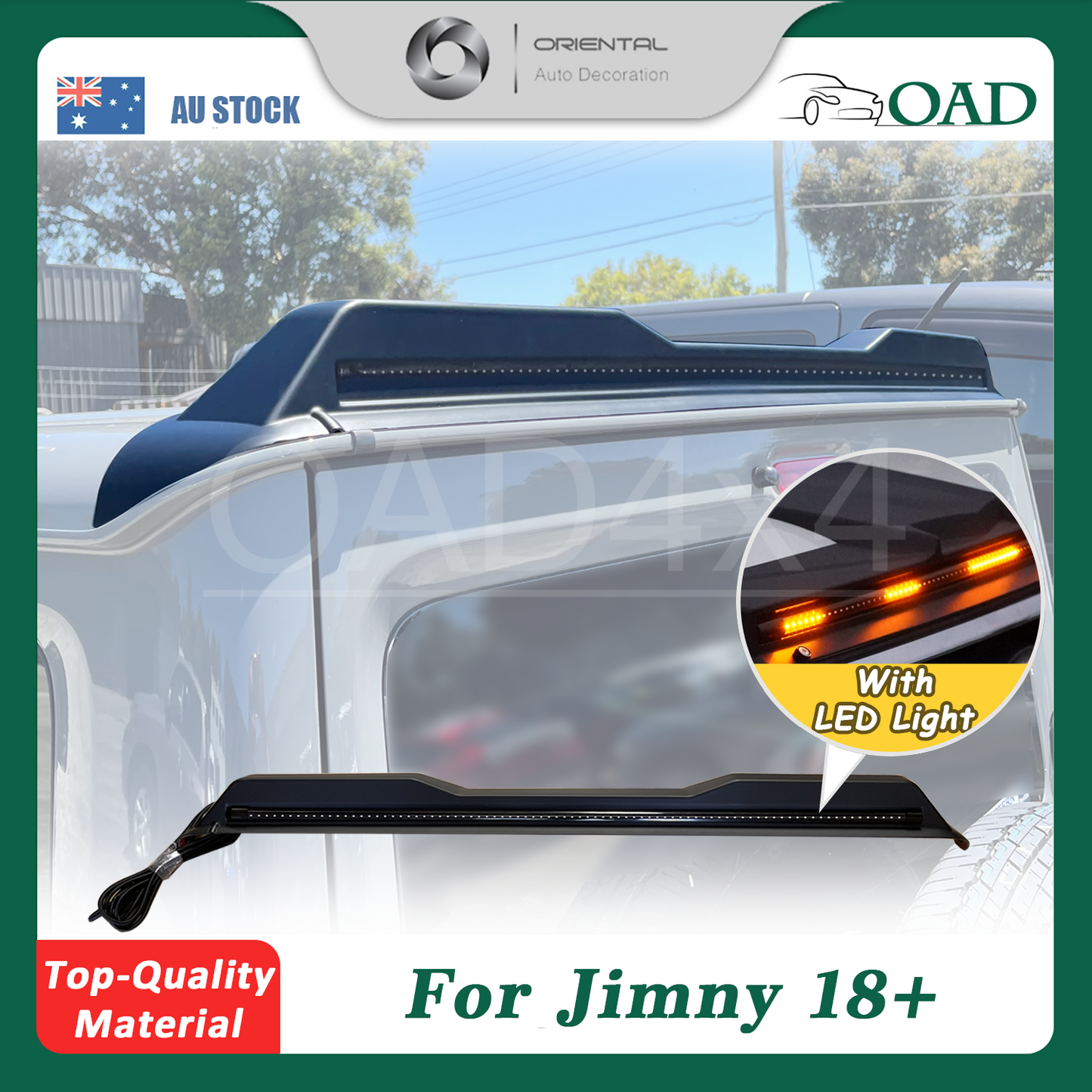 #PICK UP ONLY# LED Light Rear Roof Spoiler Wing Deflector Spoilers for Suzuki Jimny 2018-Onwards