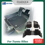 5D Double-Layer Car Floor Mats for Toyota Hilux Auto Transmission Dual Cab 2015-Onwards