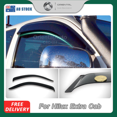 Luxury Weathershields for Toyota Hilux Extra Cab 2pcs 2005-2015 Weather Shields Window Visors