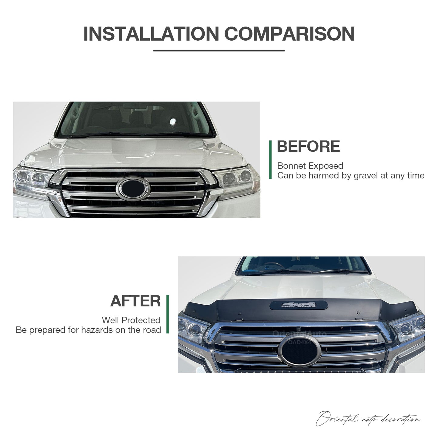 Injection Modeling Exclusive Bonnet Protector Guard for Toyota Landcruiser Land Cruiser 200 LC200 2007-2015 Hood Protector Bonnet Guard