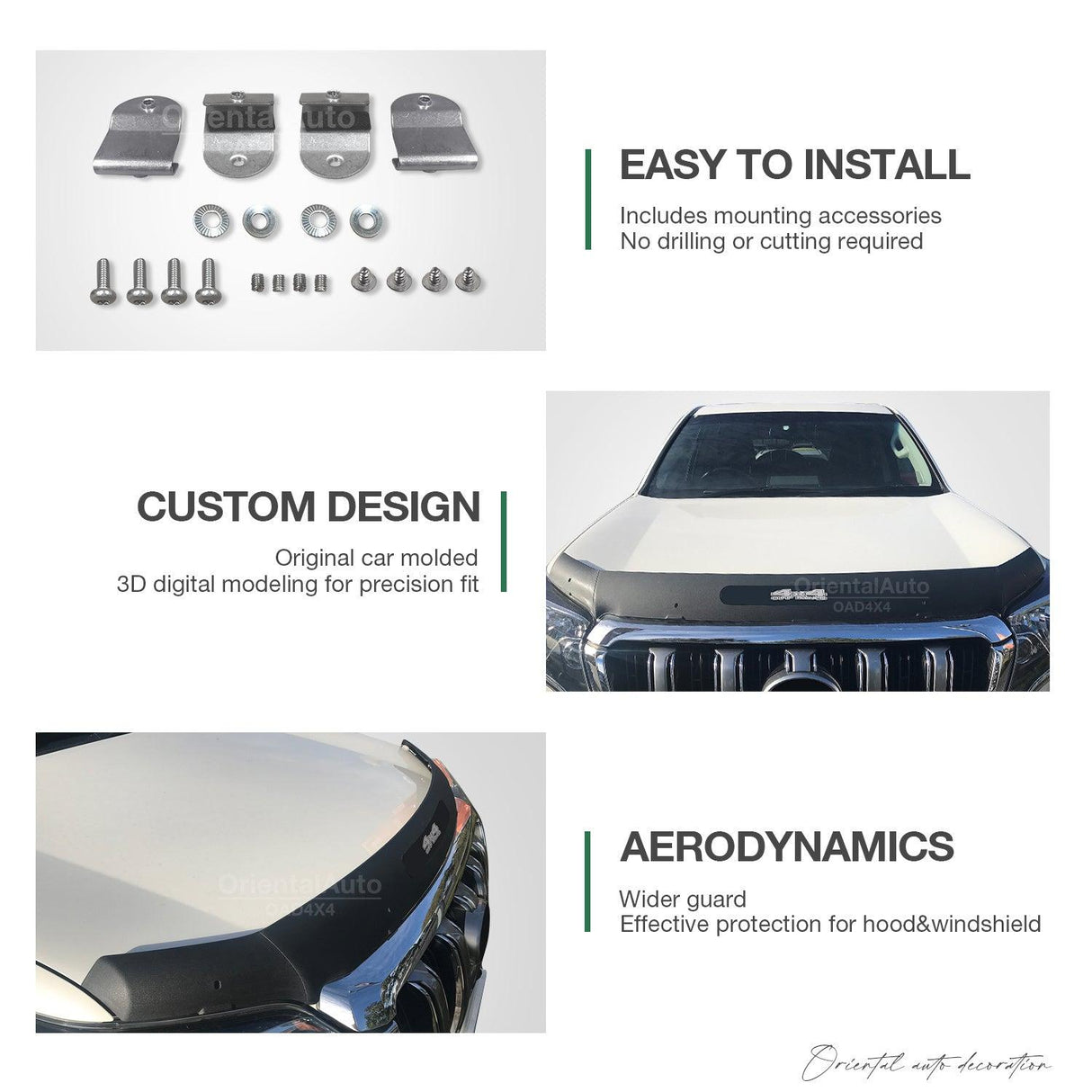 Bonnet Protector & Weather Shields for Toyota Land Cruiser Prado 150 2013-2017
