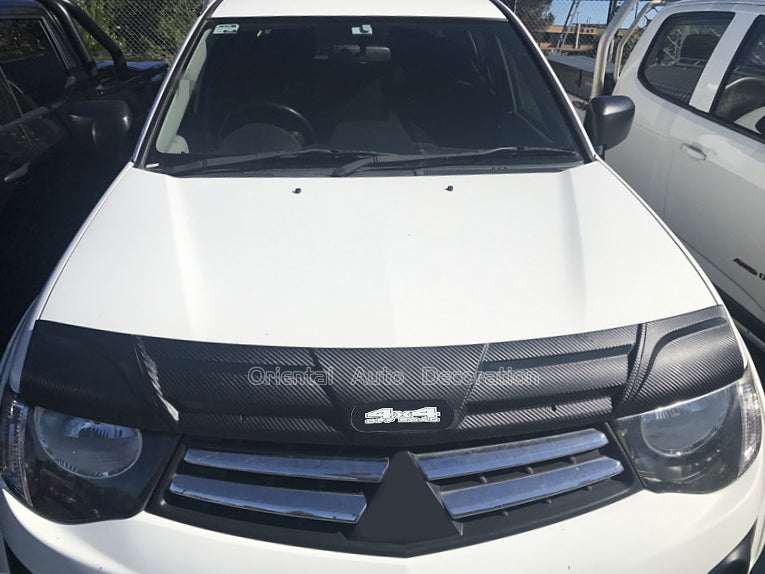 Injection Modeling Bonnet Protector & Premium Weathershields for Mitsubishi Triton Dual Cab Extended Mirror 2006-2015 Weather Shields Window Visor + Hood Protector Bonnet Guard